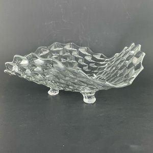 Fostoria Glassware American Pattern #2056 - 3-Footed Triangular Wave Bowl Dish